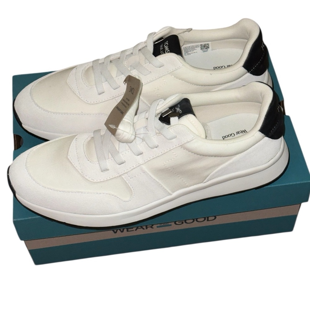 Toms Men's Sneakers in White with Black Details